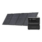 Ensemble : station d&rsquo;alimentation EcoFlow River 3 Max + panneau photovoltaïque 220W.