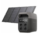 Ensemble : Station d&rsquo;énergie EcoFlow Delta 3 + panneau photovoltaïque de 400W.