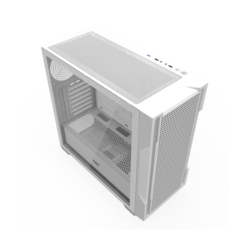Boîtier d'ordinateur Darkflash DS900 Mesh sans ventilateurs (Blanc) - Ypsilon Computers