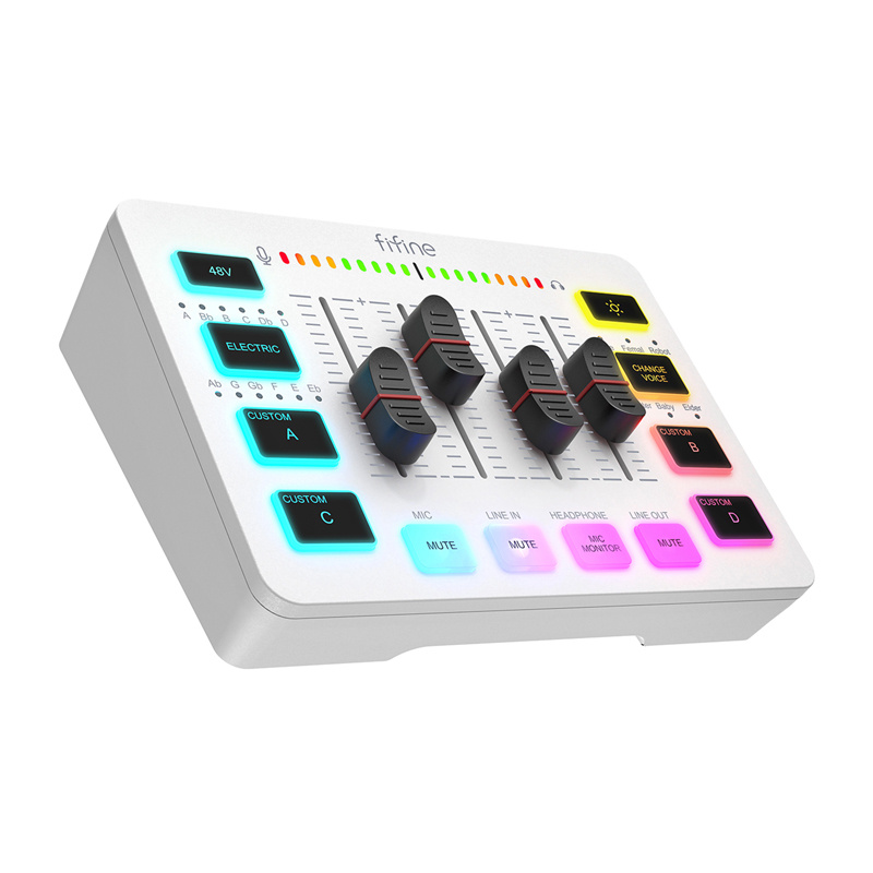 Fifine SC3W mélangeur audio (blanc) - Ypsilon Computers