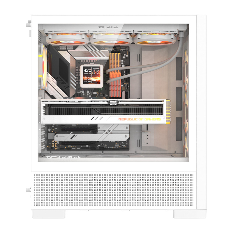 Boîtier d'ordinateur DarkFlash AIRNOVA (blanc) + 3 ventilateurs - Ypsilon Computers