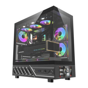 Boîtier d'ordinateur DarkFlash DS950V avec écran (noir) + 6 ventilateurs
