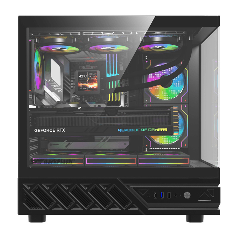 Boîtier DarkFlash DS950V avec écran (noir) + 6 ventilateurs - Ypsilon Computers
