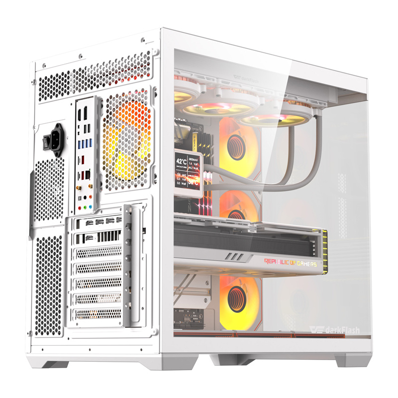 Boîtier DarkFlash C280 (blanc) + 7 ventilateurs - Ypsilon Computers