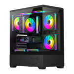Boîtier d&rsquo;ordinateur DarkFlash C365 (noir) + 5 ventilateurs
