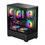 Boîtier d&rsquo;ordinateur DarkFlash C365 (noir) + 5 ventilateurs