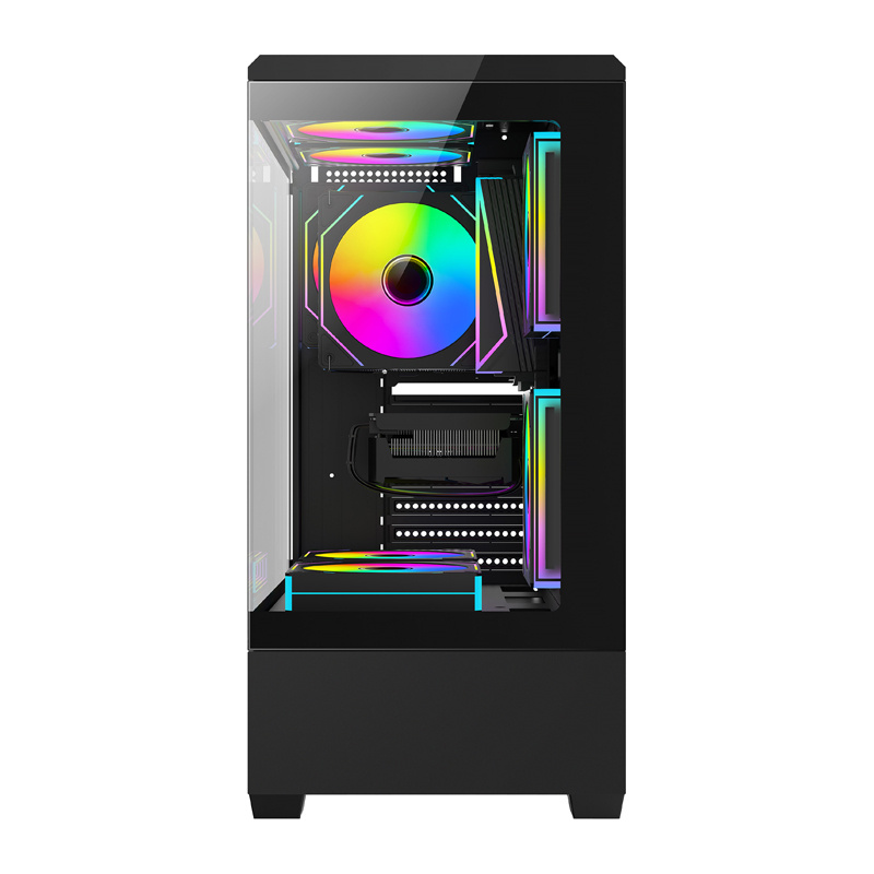 Boîtier d'ordinateur DarkFlash C365 (noir) + 5 ventilateurs - Ypsilon Computers