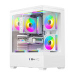 Boîtier d&rsquo;ordinateur DarkFlash C365 (blanc) + 5 ventilateurs