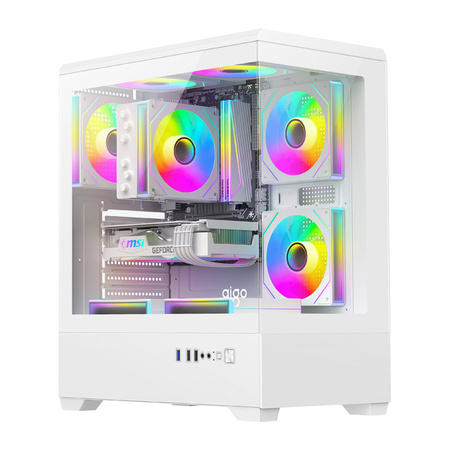 Boîtier d'ordinateur DarkFlash C365 (blanc) + 5 ventilateurs - Ypsilon Computers