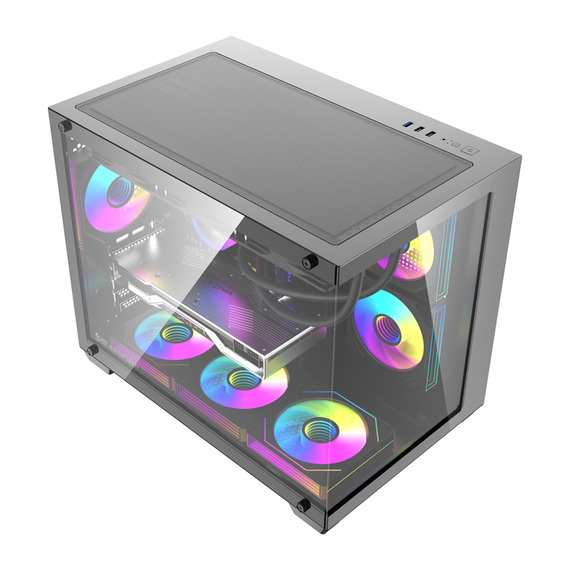 Boîtier d'ordinateur DarkFlash B275 PRO (noir) + 6 ventilateurs - Ypsilon Computers
