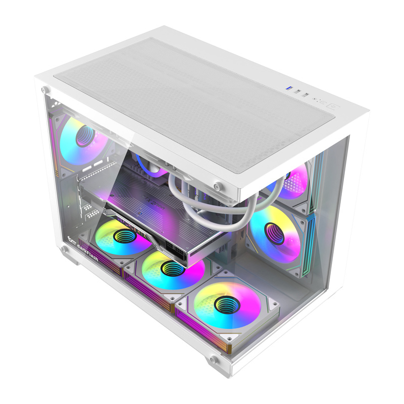 Boîtier d'ordinateur DarkFlash B275 PRO (blanc) + 6 ventilateurs - Ypsilon Computers
