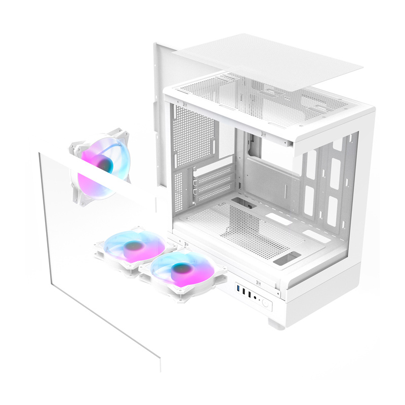 Boîtier d'ordinateur Darkflash DB330M + 3 ventilateurs (Blanc) - Ypsilon Computers