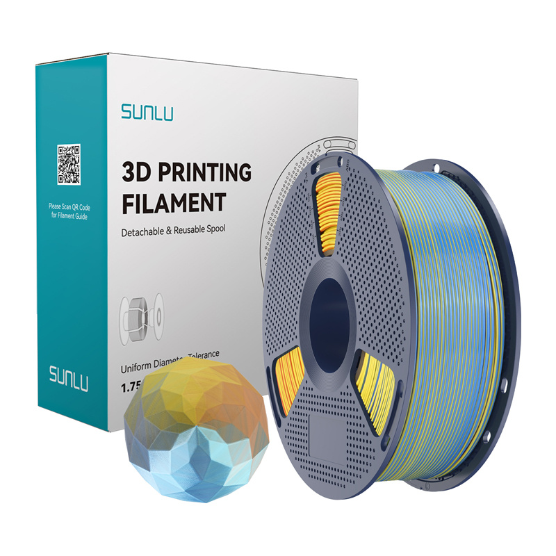 Sunlu PLA+ Soie Filament Quatre-Couleurs (bleu-violet-orange-jaune) - Ypsilon Computers