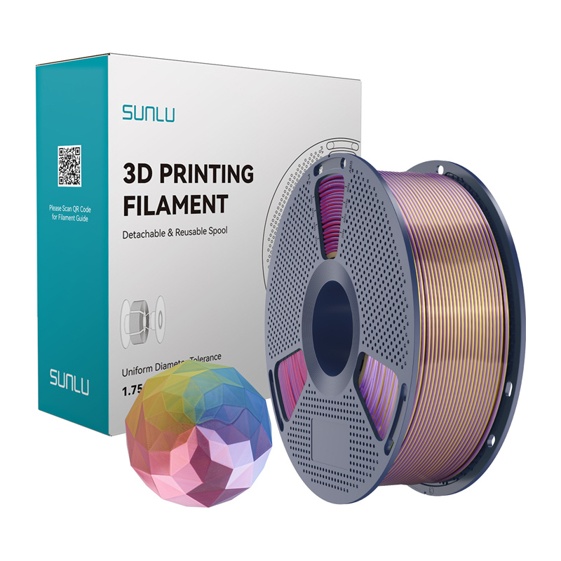 Sunlu PLA+ Soie Filament Quatre-Couleurs (bleu-violet-rouge-or) - Ypsilon Computers