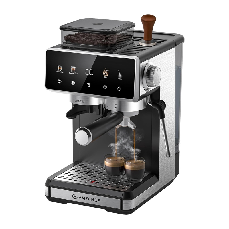 AMZCHEF CE-CM5560-SV Machine à Café à Piston (Argent) - Ypsilon Computers