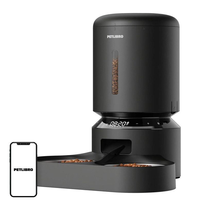 PETLIBRO Granary Distributeur de Nourriture pour Animaux 5L avec Double Bol (Noir) - Ypsilon Computers