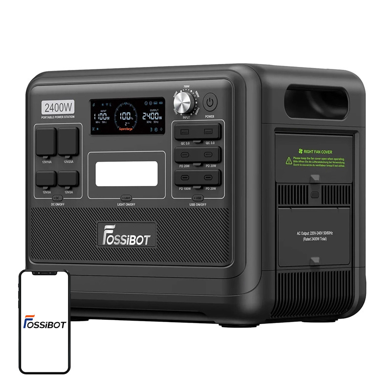FOSSIBOT F2400 Station de Charge 2400W (Noir) - Ypsilon Computers