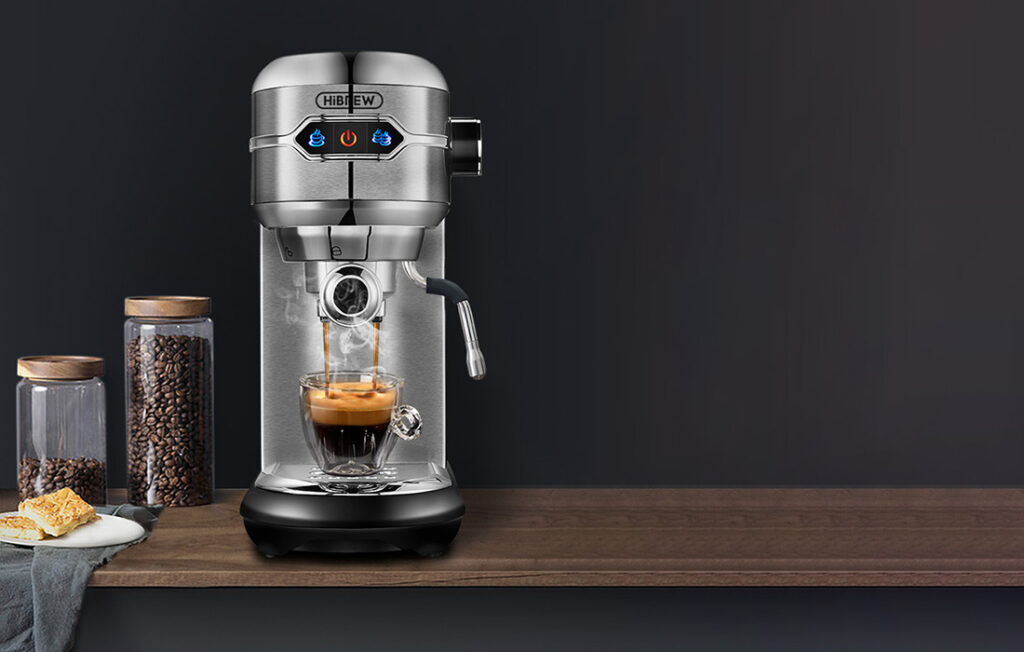 Machine à café espresso HiBREW H11 – 19 bars • Mousseur lait • Café moulu & dosettes E.S.E.