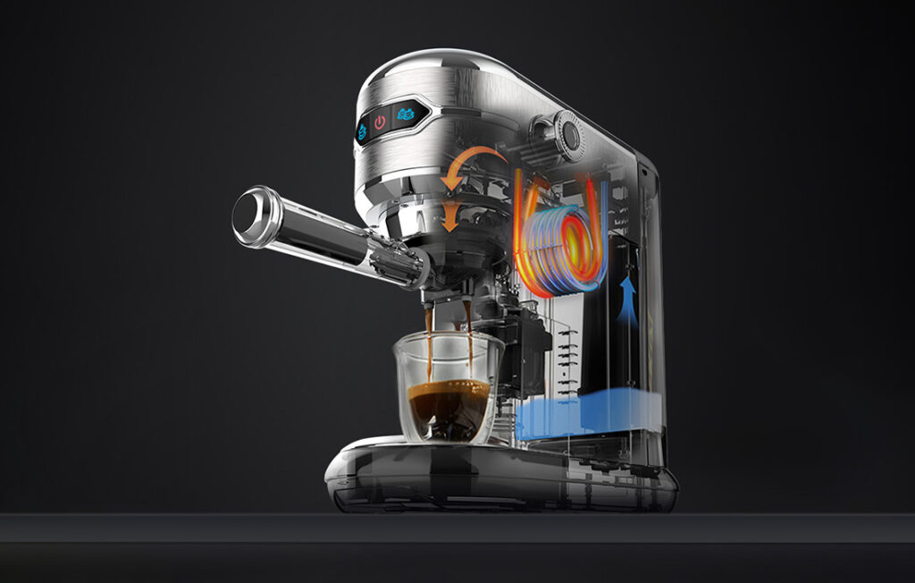 Machine à café espresso HiBREW H11 – 19 bars • Mousseur lait • Café moulu & dosettes E.S.E.