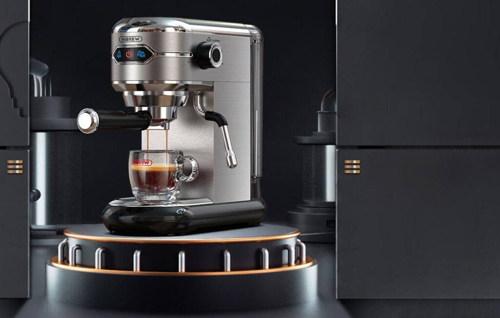 Machine à café espresso HiBREW H11 – 19 bars • Mousseur lait • Café moulu & dosettes E.S.E.