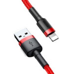Câble USB Lightning Baseus Cafule 2.4A 1m (noir + rouge)
