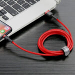 Câble USB Lightning Baseus Cafule 2.4A 1m (noir + rouge)