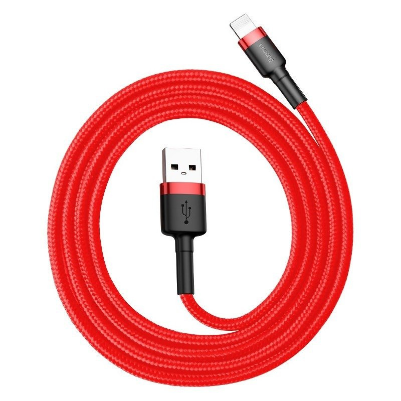 Câble USB Lightning Baseus Cafule 2.4A 1m (noir + rouge) - Ypsilon Computers