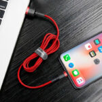 Câble USB Lightning Baseus Cafule 2.4A 1m (noir + rouge)