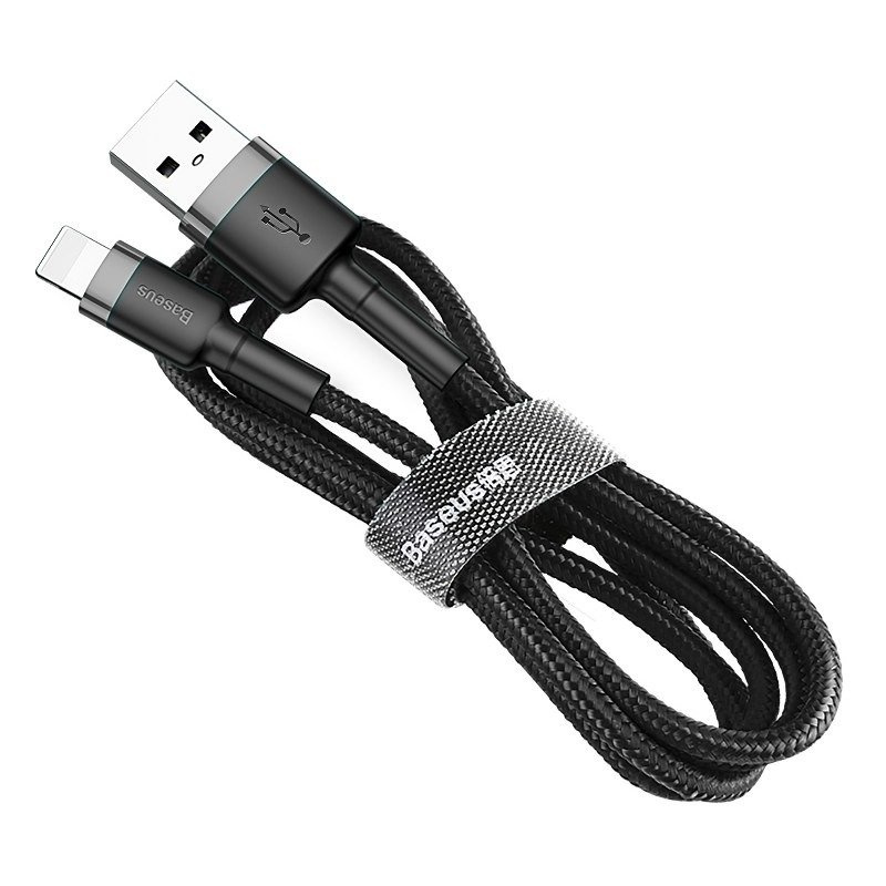 Câble USB Lightning Baseus Cafule 1,5A 2m (Gris+Noir) - Ypsilon Computers