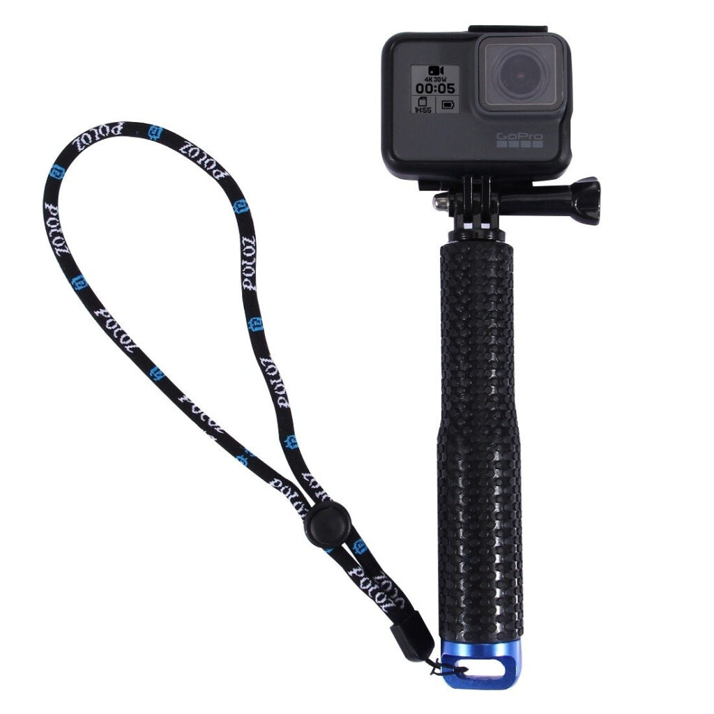 Bâton à selfie Puluz pour caméras sportives (DJI, GoPro, Insta360) (noir)