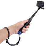 Bâton à selfie Puluz pour caméras sportives (DJI, GoPro, Insta360) (noir)
