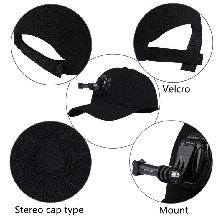 Casquette Puluz avec support pour caméra sportive (DJI, GoPro, Insta360) - Ypsilon Computers