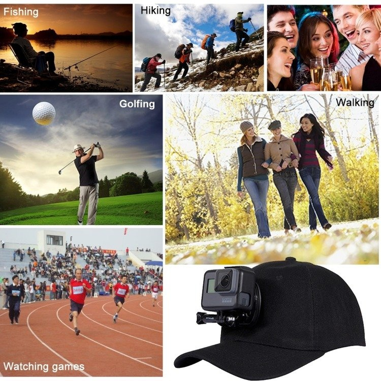 Casquette Puluz avec support pour caméra sportive (DJI, GoPro, Insta360) - Ypsilon Computers