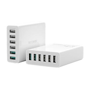 Chargeur 6x USB Blitzwolf BW-S15, QC 3.0, 60 W (blanc) - Ypsilon Computers