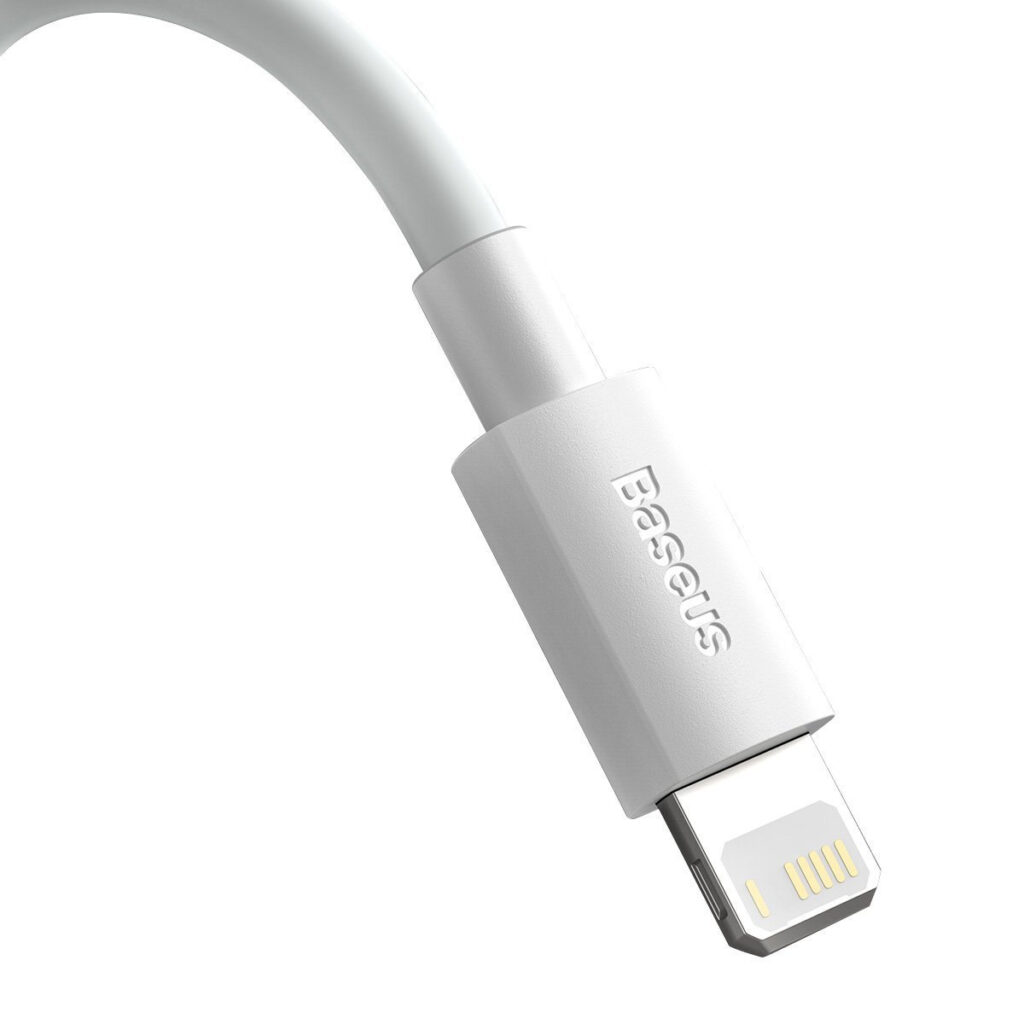 Baseus Simple Wisdom Kit de Câbles de Données USB vers Lightning 2.4A (2PCS/Set) 1.5m Blanc