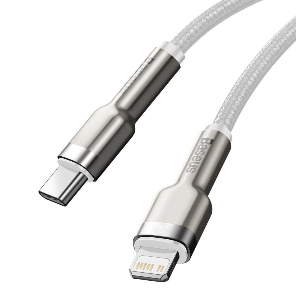 Câble USB-C pour Lightning Baseus Cafule, PD, 20W, 1m (blanc)