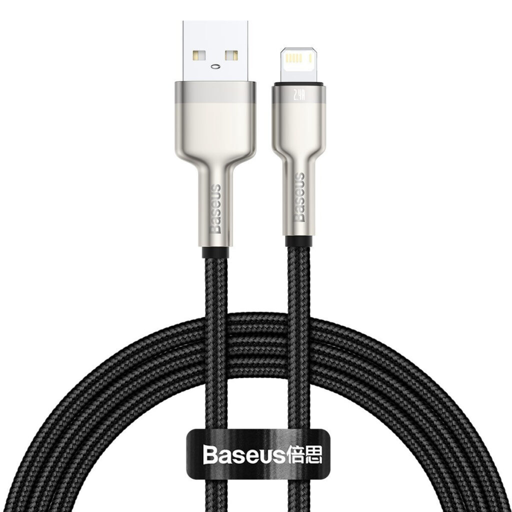 Câble USB pour Lightning Baseus Cafule, 2.4A, 1m (noir)