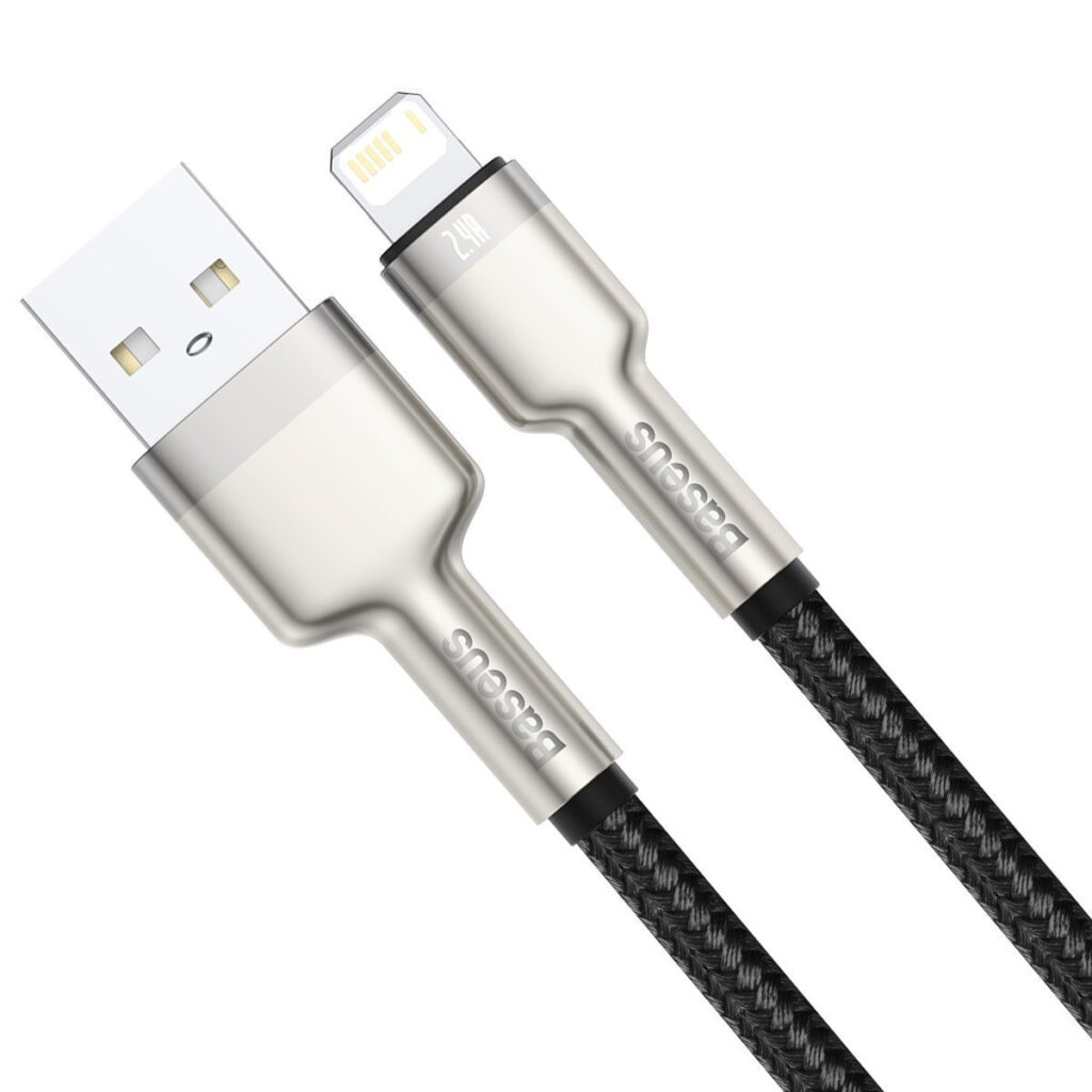 Câble USB pour Lightning Baseus Cafule, 2.4A, 1m (noir)