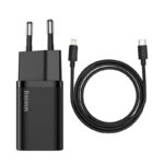 Chargeur rapide Baseus Super Si 1C 20W avec câble USB-C pour Lightning 1m (noir)