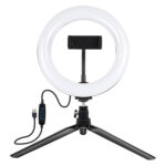 Support Trépied Puluz avec Anneau LED de 20cm Vlogging PKT3073B