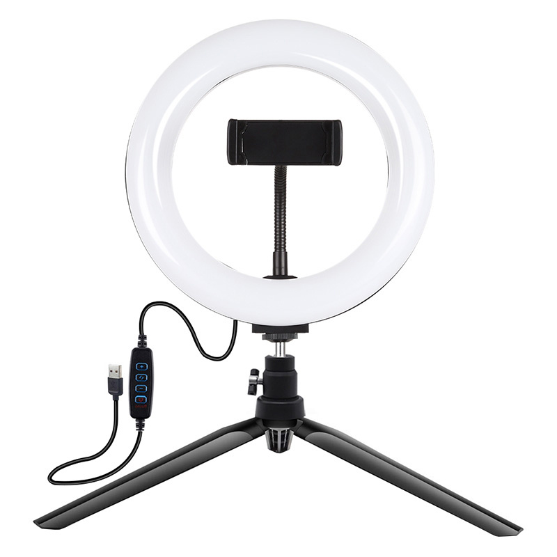 Support Trépied Puluz avec Anneau LED de 20cm Vlogging PKT3073B - Ypsilon Computers