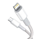 Câble Tressé Haute Densité Baseus USB-C vers Lightning, 20W, PD, 2m (blanc)