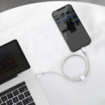 Câble Tressé Haute Densité Baseus USB-C vers Lightning, 20W, PD, 2m (blanc)