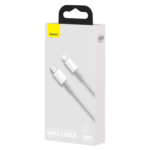 Câble Tressé Haute Densité Baseus USB-C vers Lightning, 20W, PD, 2m (blanc)
