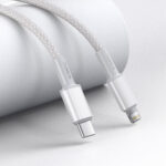 Câble Tressé Haute Densité Baseus USB-C vers Lightning, 20W, PD, 2m (blanc)