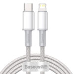 Câble Tressé Haute Densité Baseus USB-C vers Lightning, 20W, PD, 2m (blanc)