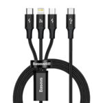 Baseus Rapid Series câble 3-en-1 USB-C pour M+L+T 20W 1.5m Noir