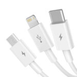 Câble USB 3en1 Baseus Superior Series, USB vers micro USB / USB-C / Lightning, 3.5A, 1.5m (blanc)