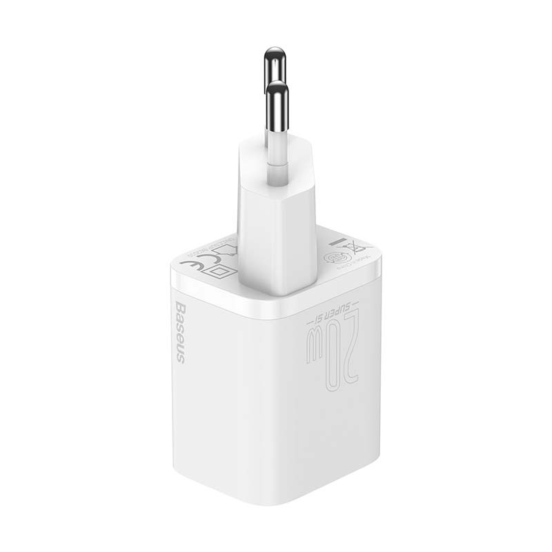 Chargeur rapide Baseus Super Si 1C 20W avec câble USB-C vers Lightning 1m (blanc) - Ypsilon Computers