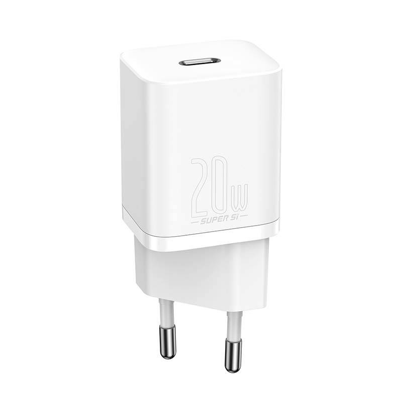 Chargeur rapide Baseus Super Si 1C 20W avec câble USB-C vers Lightning 1m (blanc) - Ypsilon Computers